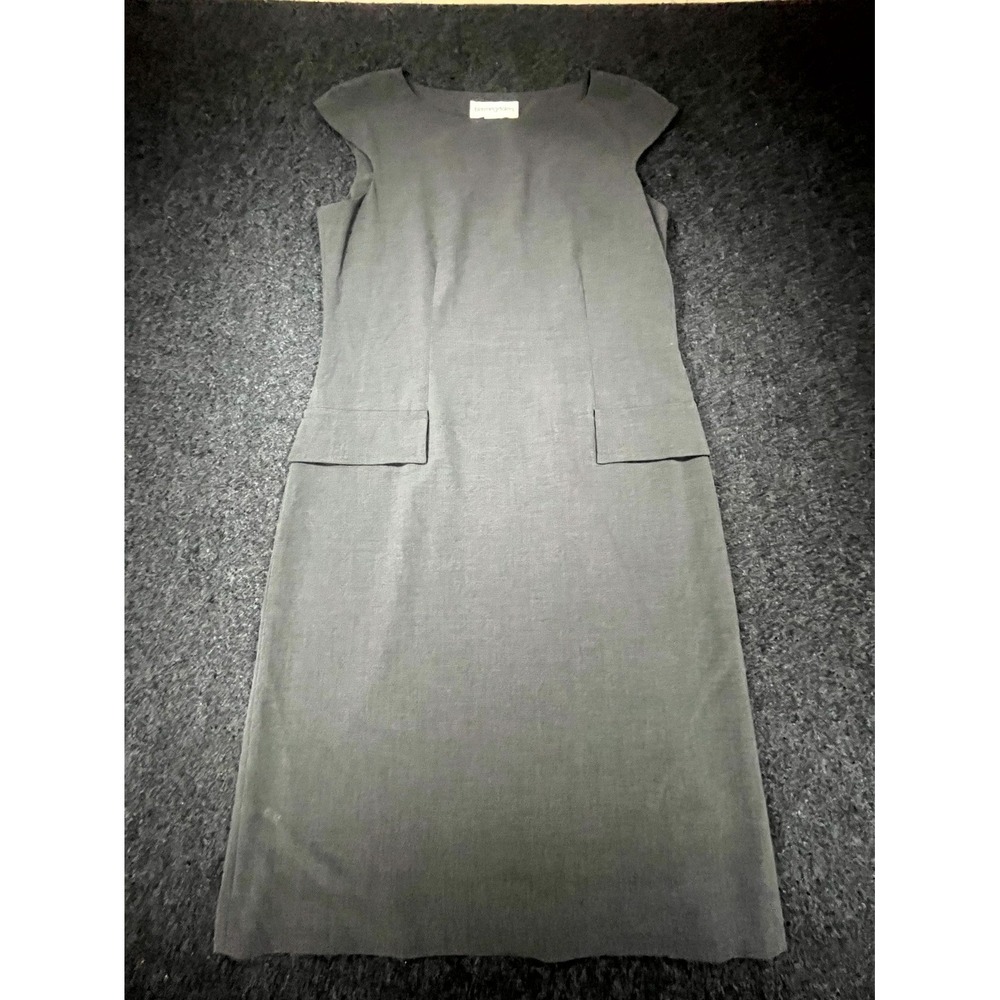 Vintage Bloomingdales Sheath Dress Women's 6 Gray Stretch Cap Sleeve Pullover